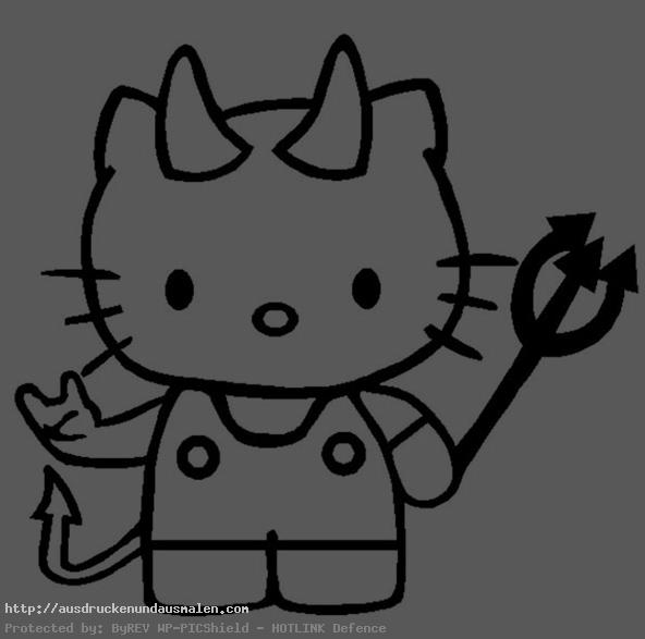Hello Kitty als Teufel verkleidet