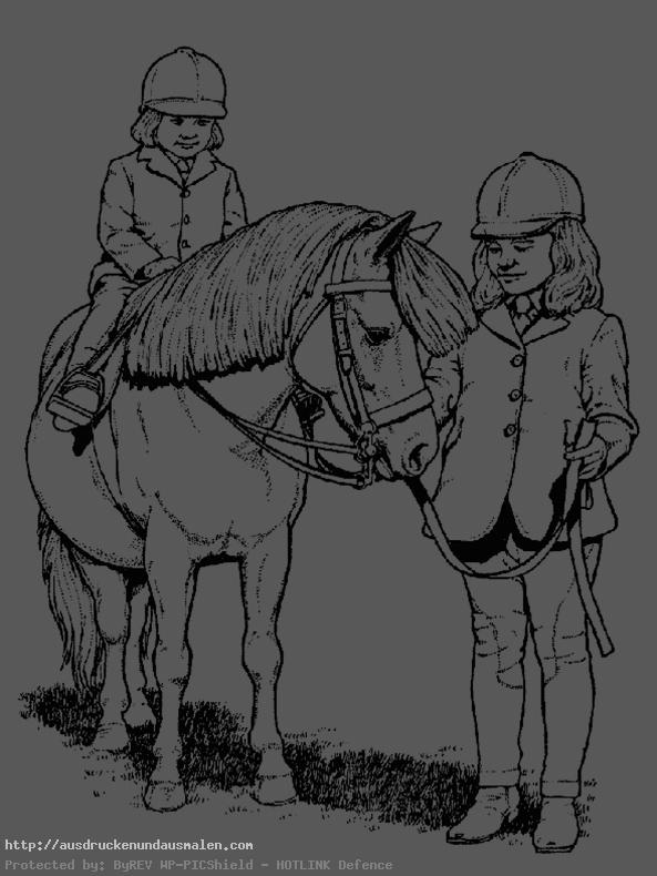 Pferd und zwei Mädchen