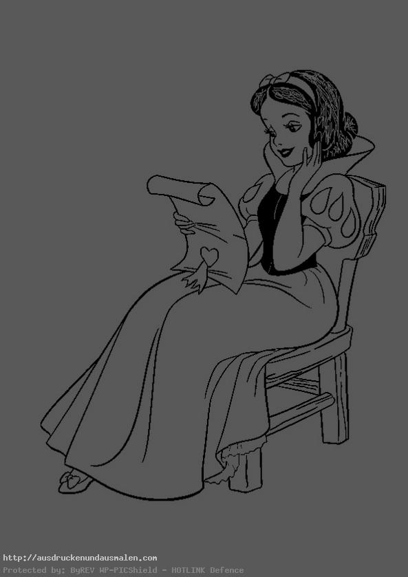 Prinzessin Schneewittchen sitzt auf einem Stuhl